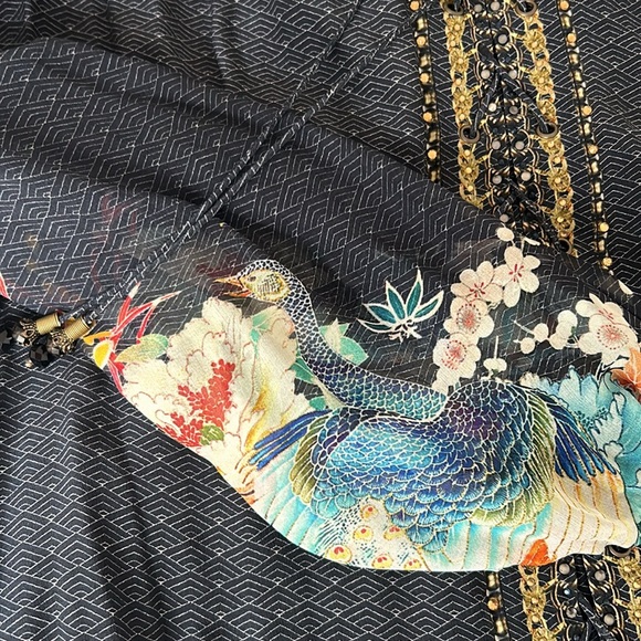 Camilla S Navy & Swarovski embellished Peasant Blouse, lacing “up all night” - Picture 3 of 10